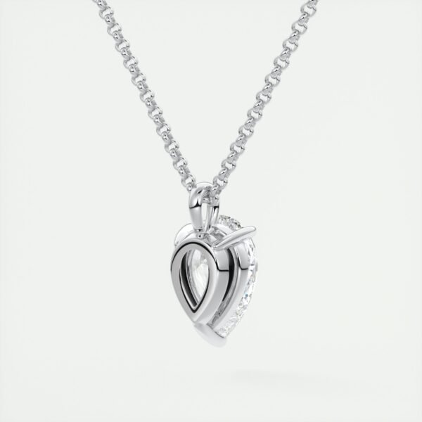 Solitaire Pear-Shaped Diamond Pendant - Image 6