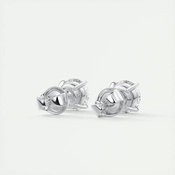 4 Carat Total Weight Round Brilliant Lab Diamond Stud Earrings - Image 5