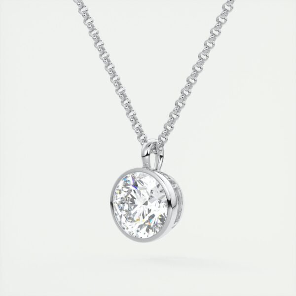 Bezel-Set Round Diamond Pendant - Image 7