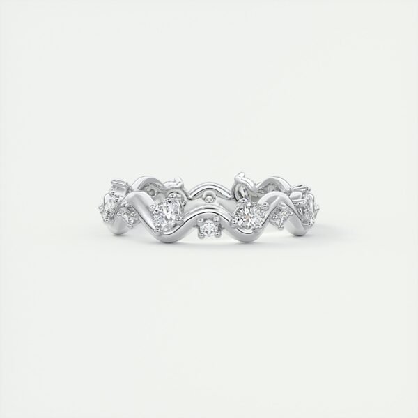 Wavy Mixed Cut Diamond Eternity Band - Image 3