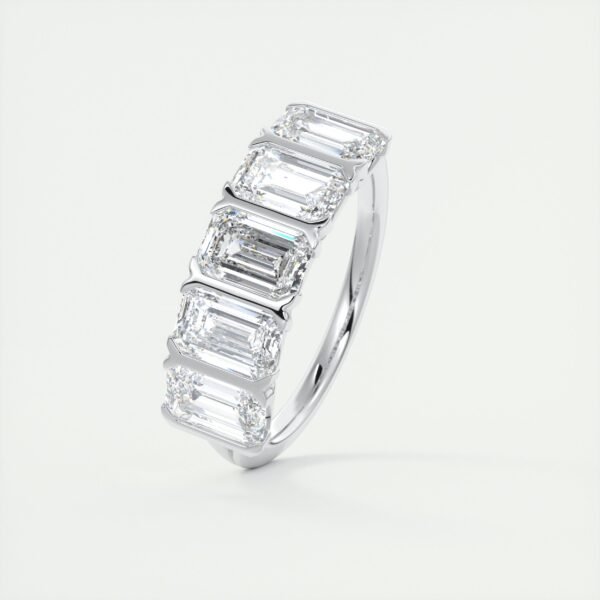 5 Stone Emerald Cut Diamond Eternity Band - Image 4