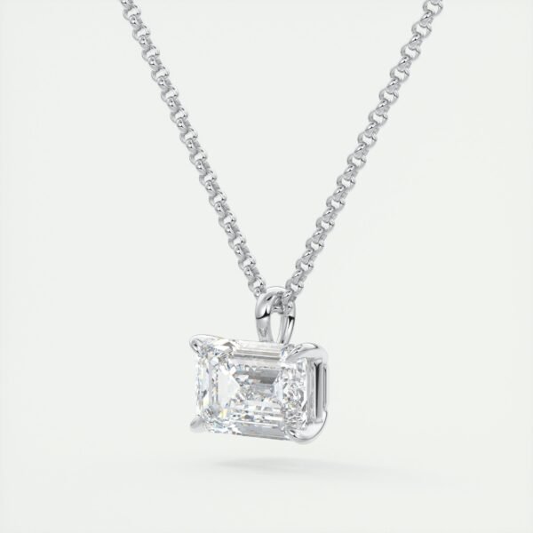 Emerald Cut Diamond Solitaire Pendant - Image 7