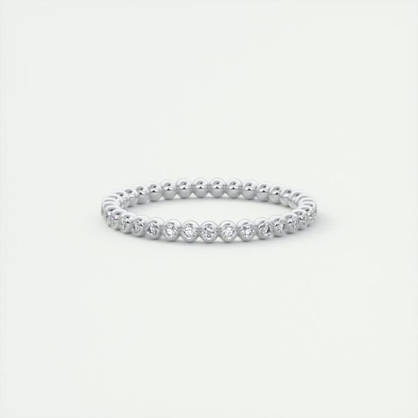 Classic Beaded Diamond Eternity Band - Image 3