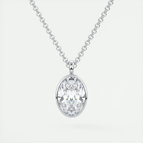 Bezel-Set Round Diamond Pendant - Image 7
