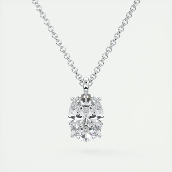 Classic Oval Diamond Solitaire Pendant - Image 7