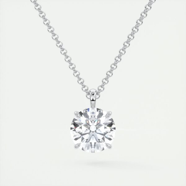 Solitaire Round Diamond Pendant - Image 7