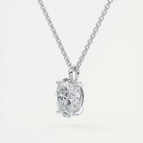 Classic Oval Diamond Solitaire Pendant - Image 6