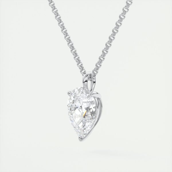 Solitaire Pear-Shaped Diamond Pendant - Image 8