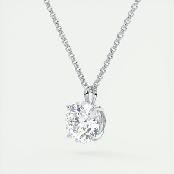 Solitaire Round Diamond Pendant - Image 8