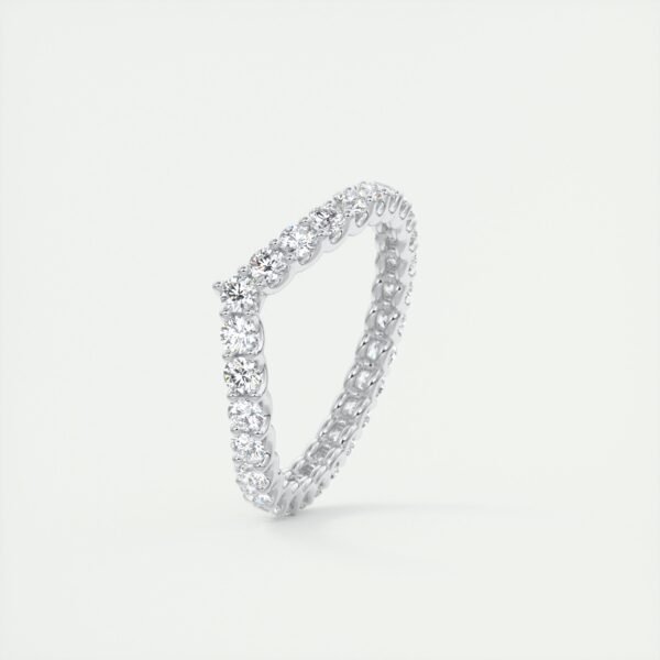 V-Shaped Diamond Eternity Band - Image 4