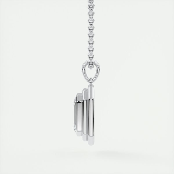 Geometric Emerald Cut Diamond Pendant - Image 8