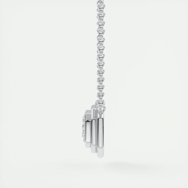 Geometric Emerald Cut Diamond Pendant - Image 9