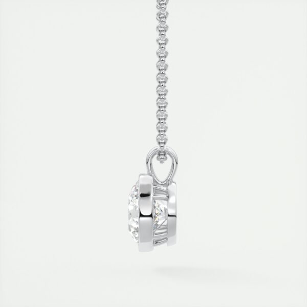 Bezel-Set Round Diamond Pendant - Image 9