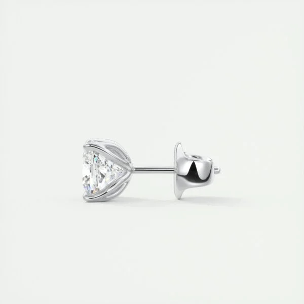 1 Carat Cushion Cut Lab Diamond Stud Earrings - Image 5