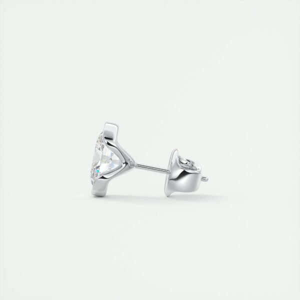 1.5 Carat Oval Bezel Lab Diamond Stud Earrings - Image 9