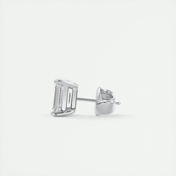 Emerald Cut Diamond Stud Earrings - Image 10