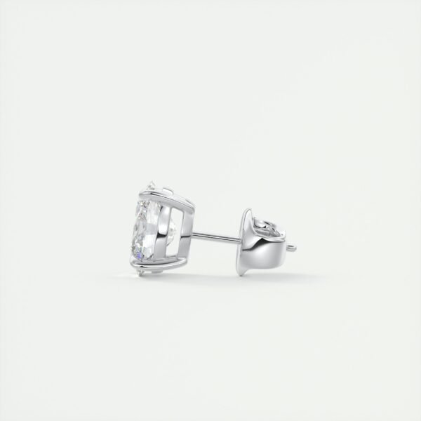2 Carat Oval Lab Diamond Stud Earrings - Image 4