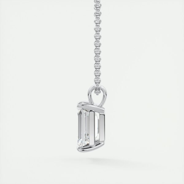 Emerald Cut Diamond Solitaire Pendant - Image 9