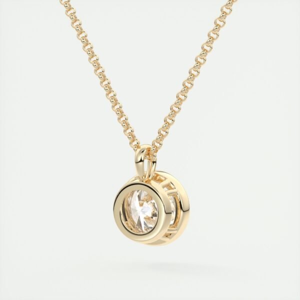 Bezel-Set Round Diamond Pendant - Image 10