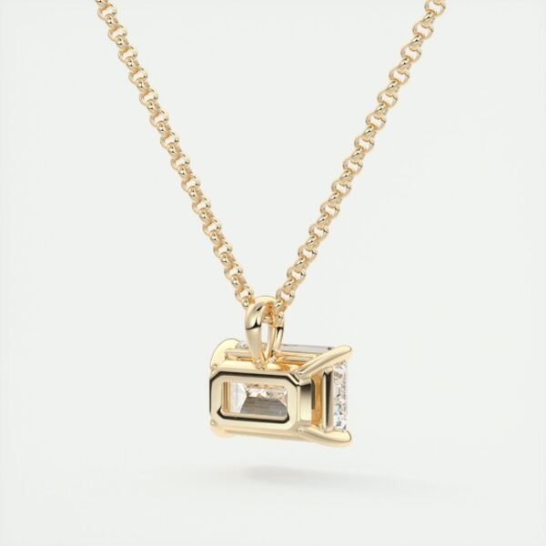 Emerald Cut Diamond Solitaire Pendant - Image 10