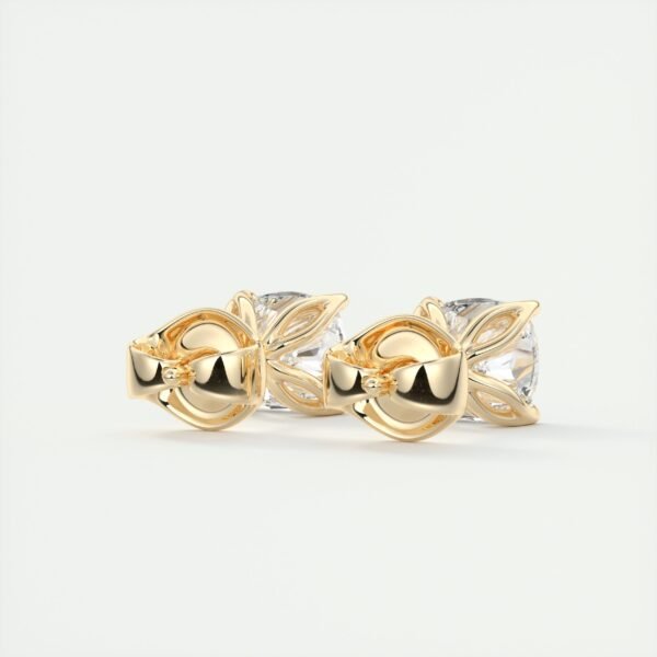 1 Carat Cushion Cut Lab Diamond Stud Earrings - Image 4