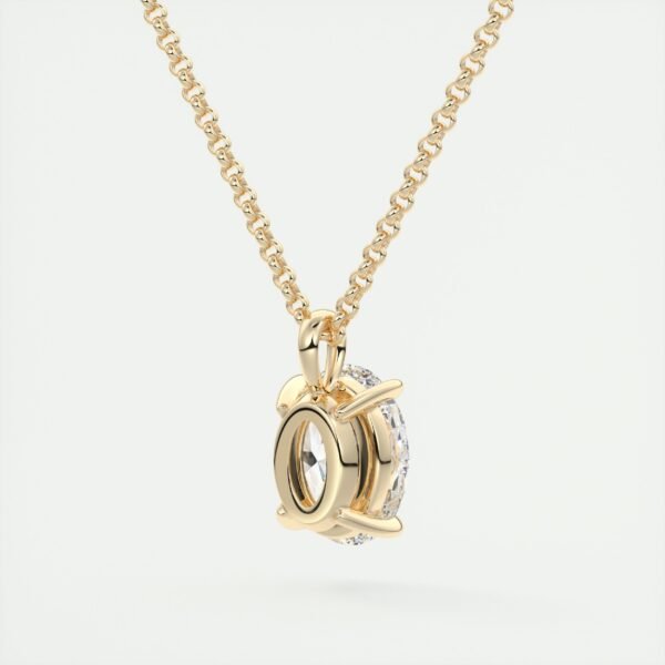 Classic Oval Diamond Solitaire Pendant - Image 4