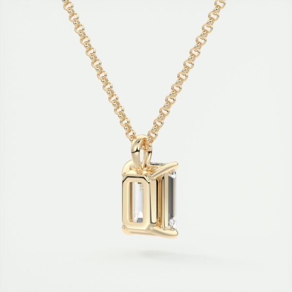 Emerald Cut Diamond Solitaire Pendant - Image 10
