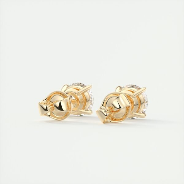 4 Carat Total Weight Round Brilliant Lab Diamond Stud Earrings - Image 9
