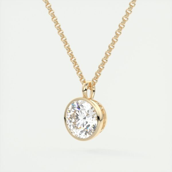 Bezel-Set Round Diamond Pendant - Image 11