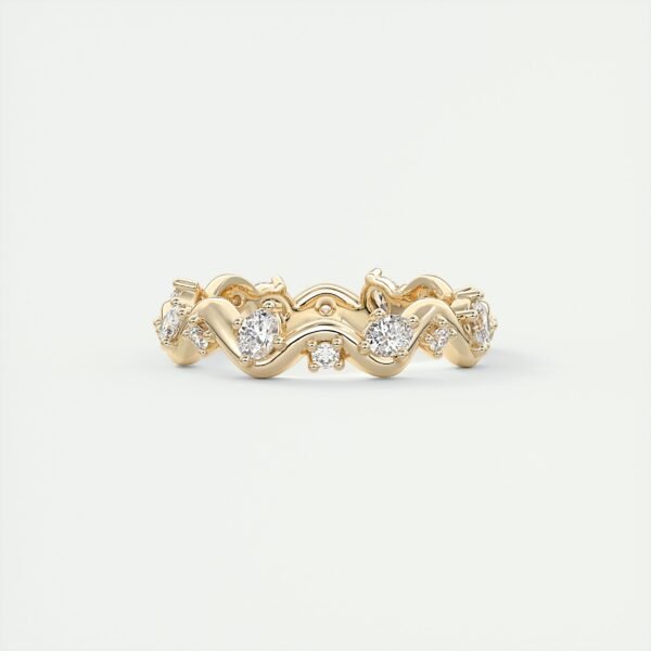 Wavy Mixed Cut Diamond Eternity Band - Image 5