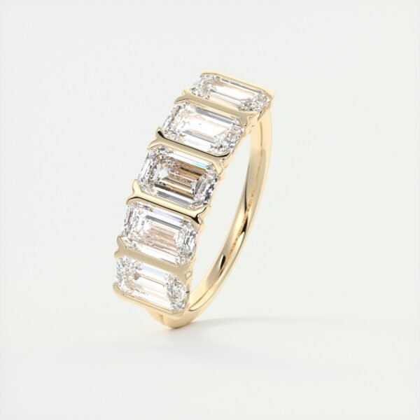 5 Stone Emerald Cut Diamond Eternity Band - Image 5