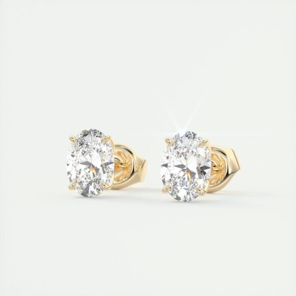 3 Carat Oval Lab Diamond Stud Earrings