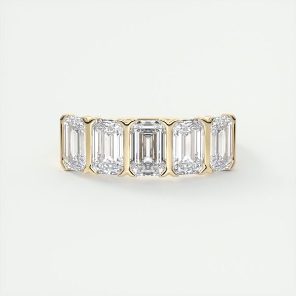 5 Stone Emerald Cut Diamond Eternity Band - Image 6