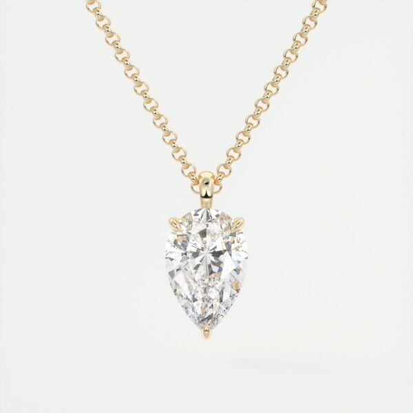 Solitaire Pear-Shaped Diamond Pendant - Image 11