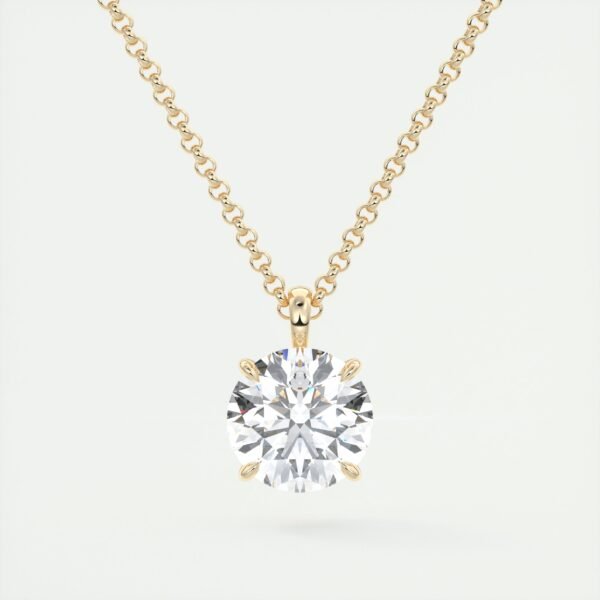 Solitaire Round Diamond Pendant - Image 11
