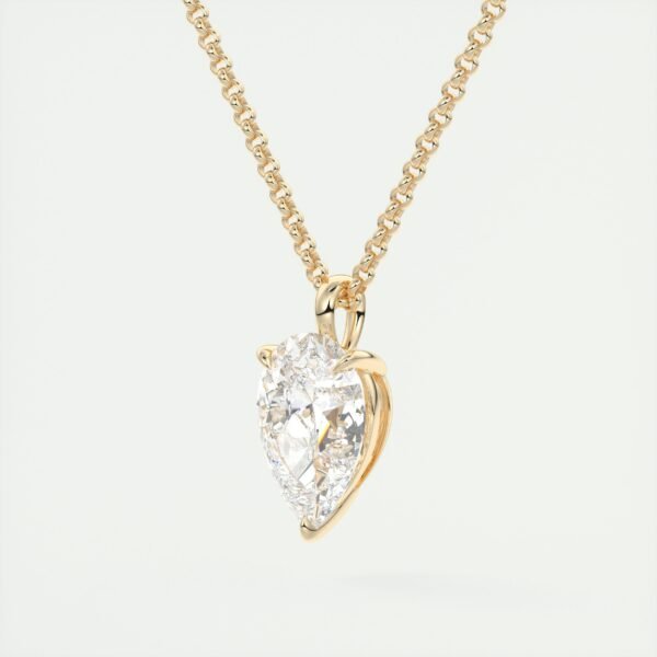 Solitaire Pear-Shaped Diamond Pendant - Image 12