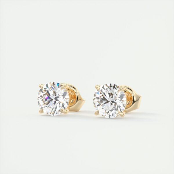 4 Carat Total Weight Round Brilliant Lab Diamond Stud Earrings - Image 11
