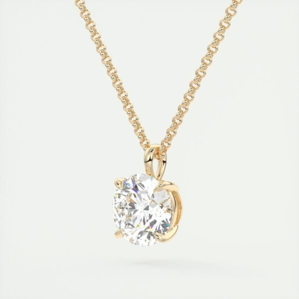 Solitaire Round Diamond Pendant - Image 12