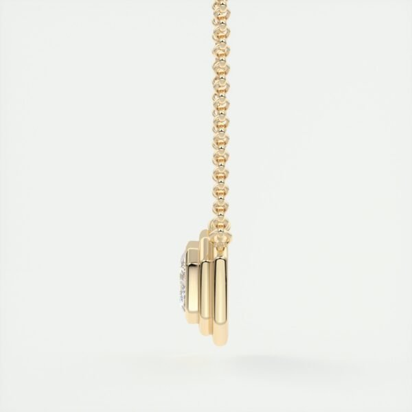 Geometric Emerald Cut Diamond Pendant - Image 12