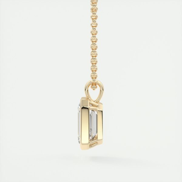 Emerald Cut Diamond Bezel Pendant - Image 13