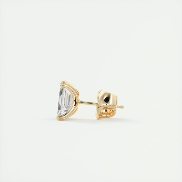 Emerald Cut Diamond Stud Earrings - Image 12