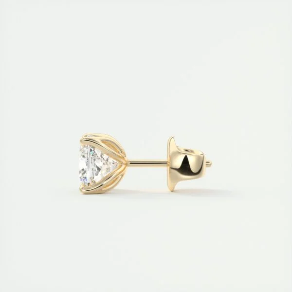1 Carat Cushion Cut Lab Diamond Stud Earrings - Image 2