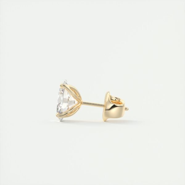 3 Carat Oval Lab Diamond Stud Earrings - Image 2