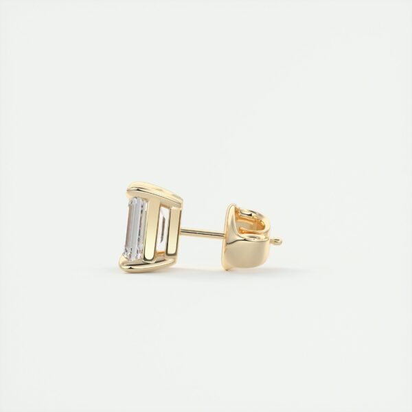 Emerald Cut Diamond Stud Earrings - Image 16